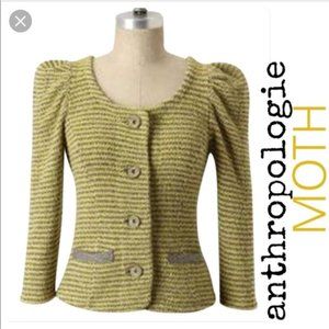 Anthropologie Moth Stardust Sparkle Striped Cardigan